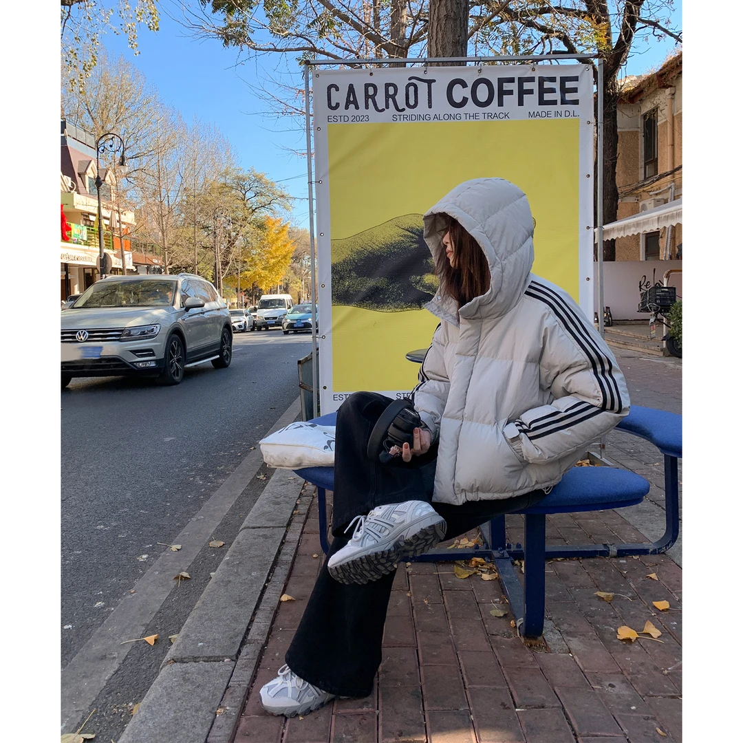 【西西里安】 博主同款~90白鸭绒防泼水韩版设计款连帽羽绒服