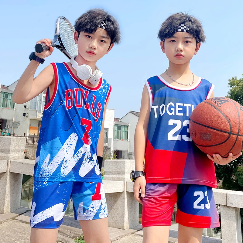 童装儿童套装男童夏装速干背心短裤2025新款无袖透气篮球服夏薄款