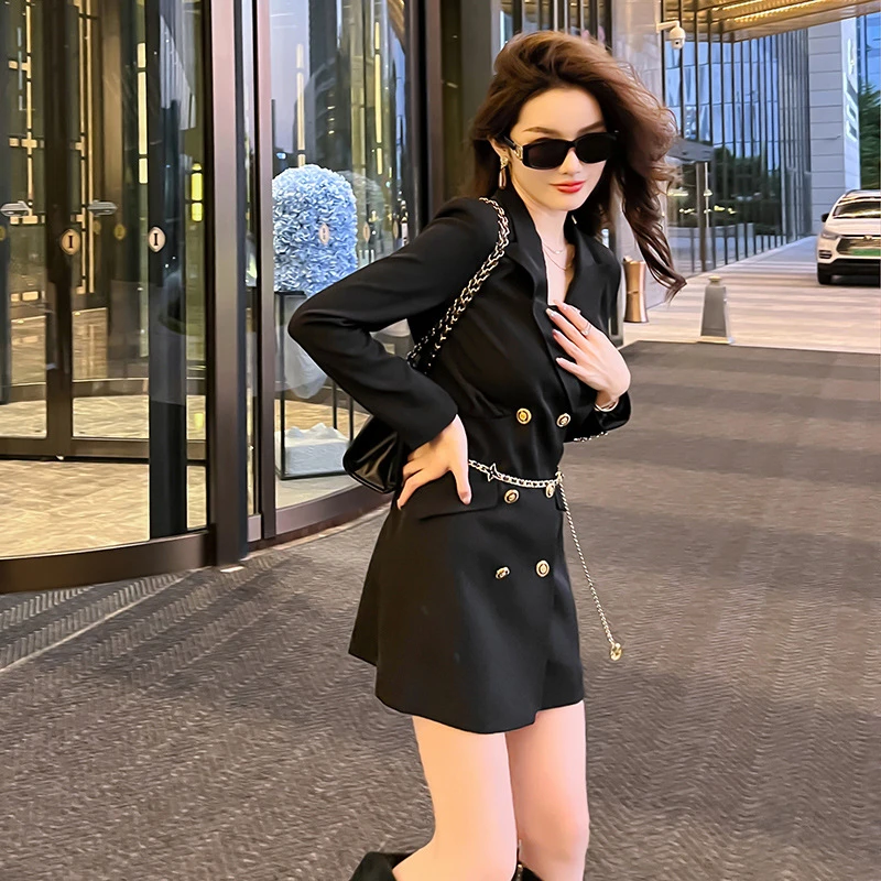 【十七专属】职业装西服连衣裙秋季新款气质轻奢收腰外套6043