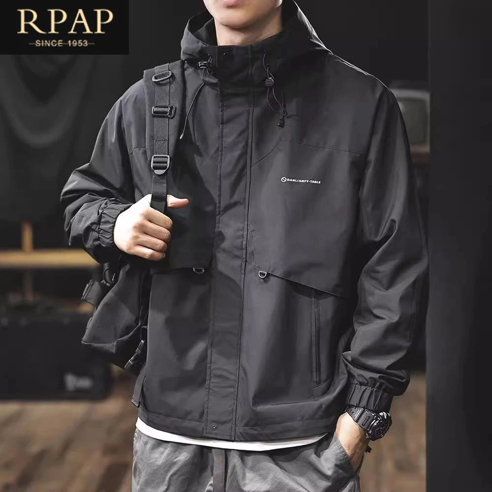 RPAP美式户外登山三防冲锋衣外套男秋季宽松大码秋秋款工装夹克上