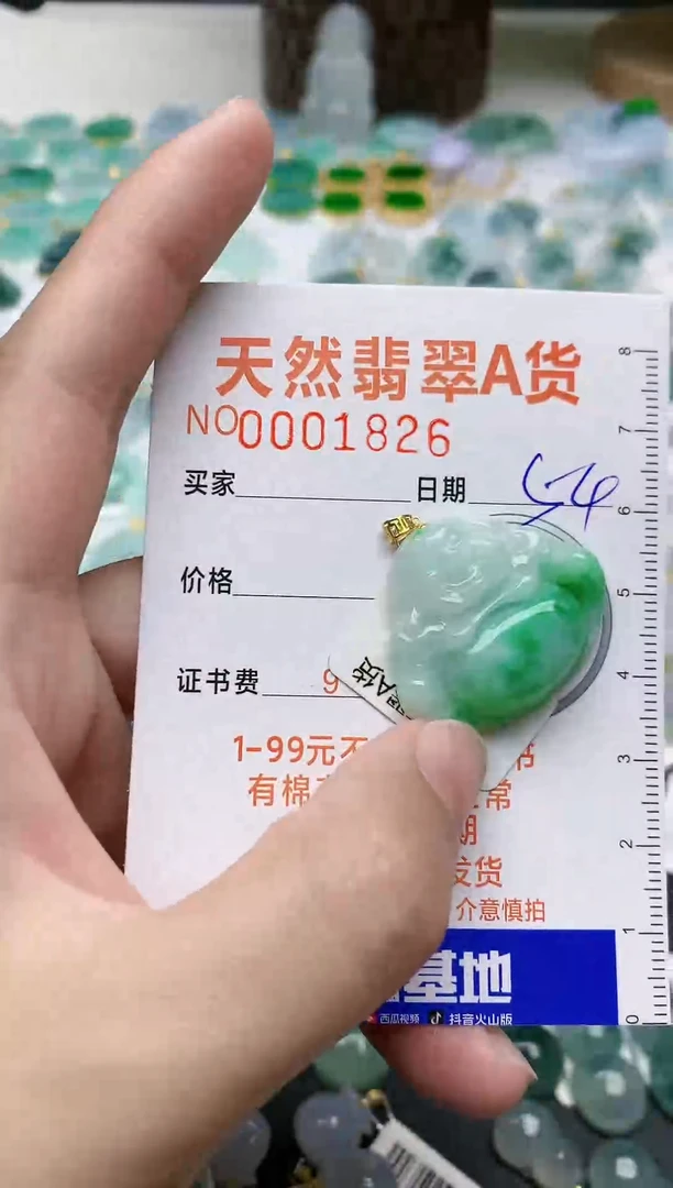 【闪购商品】翡翠颈饰18K金镶嵌天然缅甸A货翡翠54