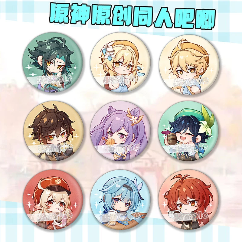 原神周边徽章胡桃钟离魈二次元同人原创游戏动漫角色胸章挂饰胸针