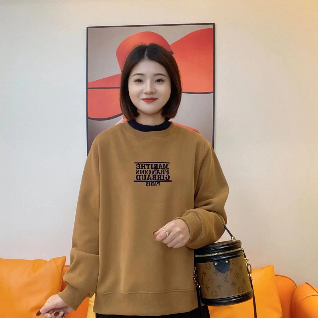 【加绒】2025秋冬新款假两件宽松百搭洋气减龄显瘦卫衣D45108-1