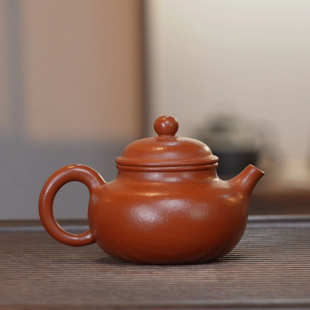 轻舟紫砂 赵庄朱泥容天壶150cc
