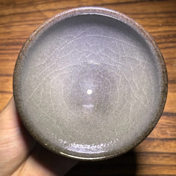 柴烧建盏灰贝 束口盏 口径9cm 一物一拍