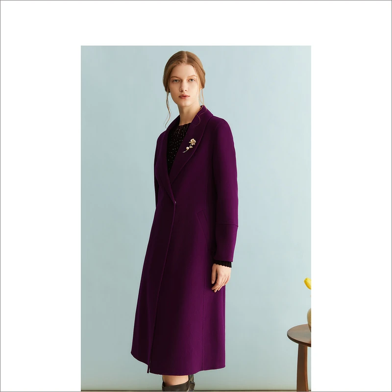 YINER音儿女装冬季法式气质浪漫优雅休闲大衣长款外套8C63580256