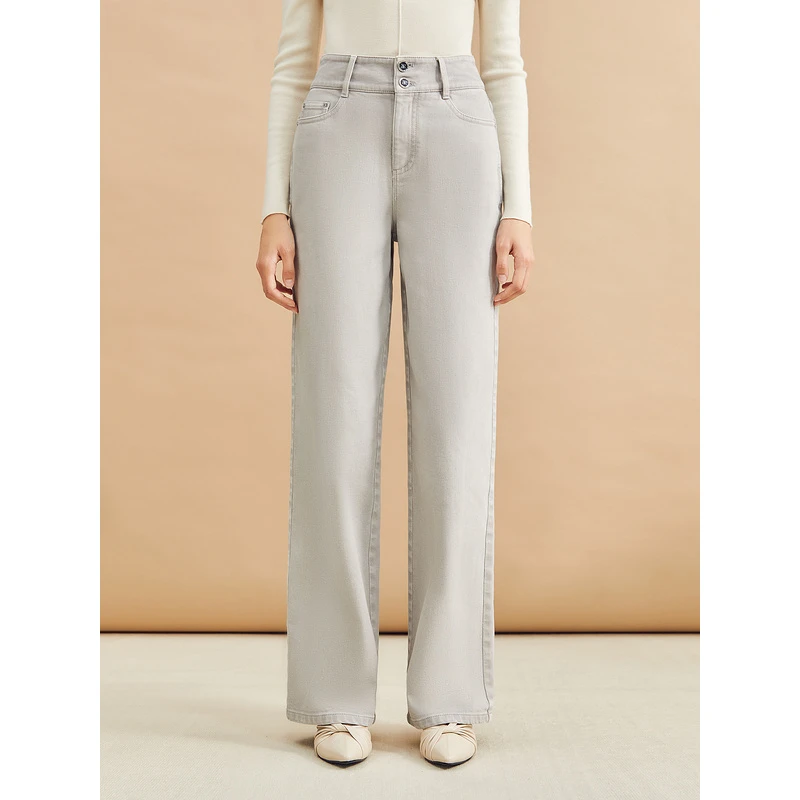 【琥珀流光】YINER音儿女装冬季百搭直筒长裤通勤牛仔裤8C34520440