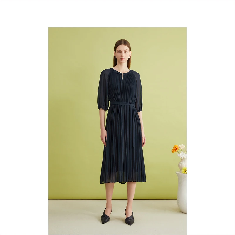 【琥珀流光】YINER音儿线上专选夏季法式压褶收腰连衣裙8C64205326