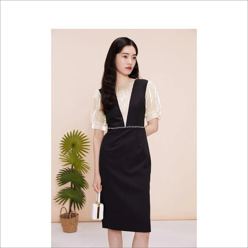 YINER音儿女装夏季气质时尚轻奢显瘦女装贵气连衣裙8C63205327