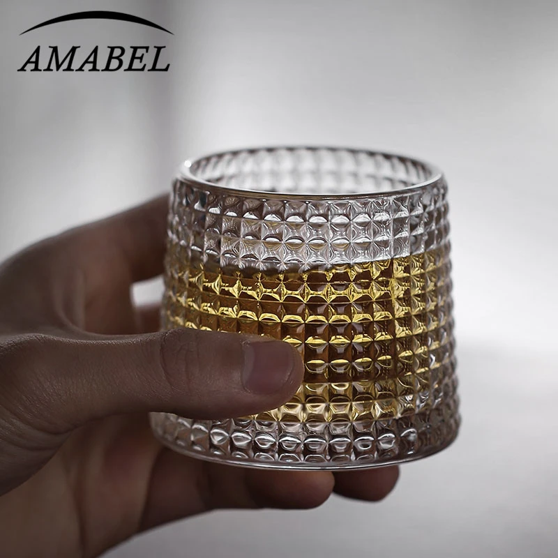 Amabel德国进口无铅K9水晶玻璃旋转威士忌酒杯洋酒杯个性解压杯子