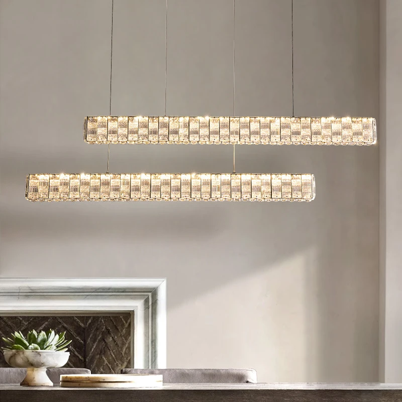 餐厅灯吊灯水晶灯现代轻奢简约2023新款家用饭厅灯样板间吧台灯具