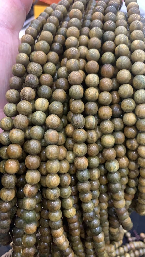 精品绿檀6mm 108颗念珠手串