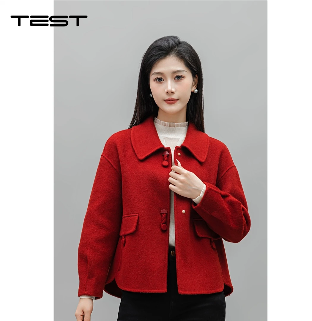 南岳她之蝶冬新款双面绒呢外套2244062