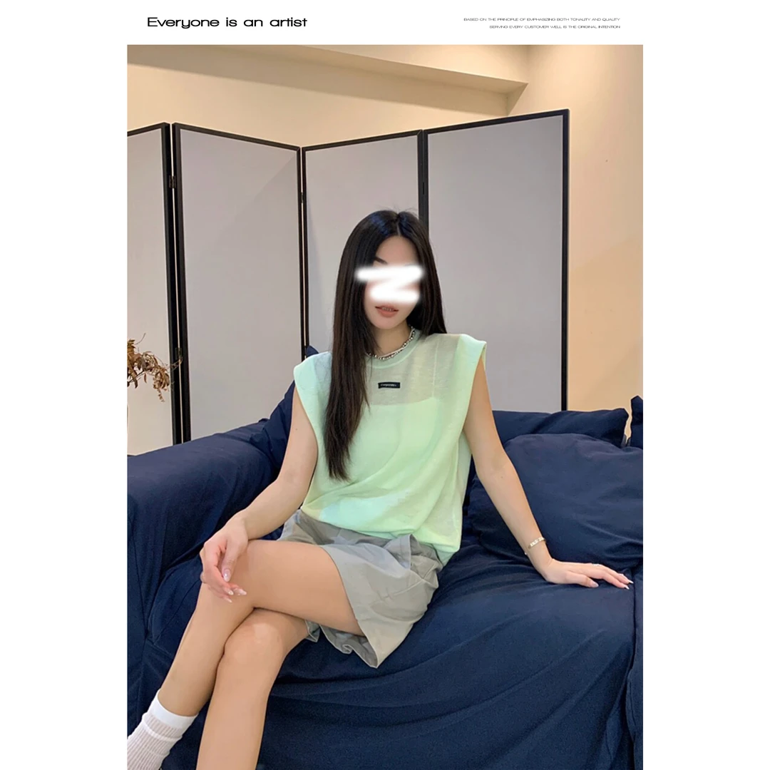 53298背心显瘦短款休闲百搭夏季宽松无袖