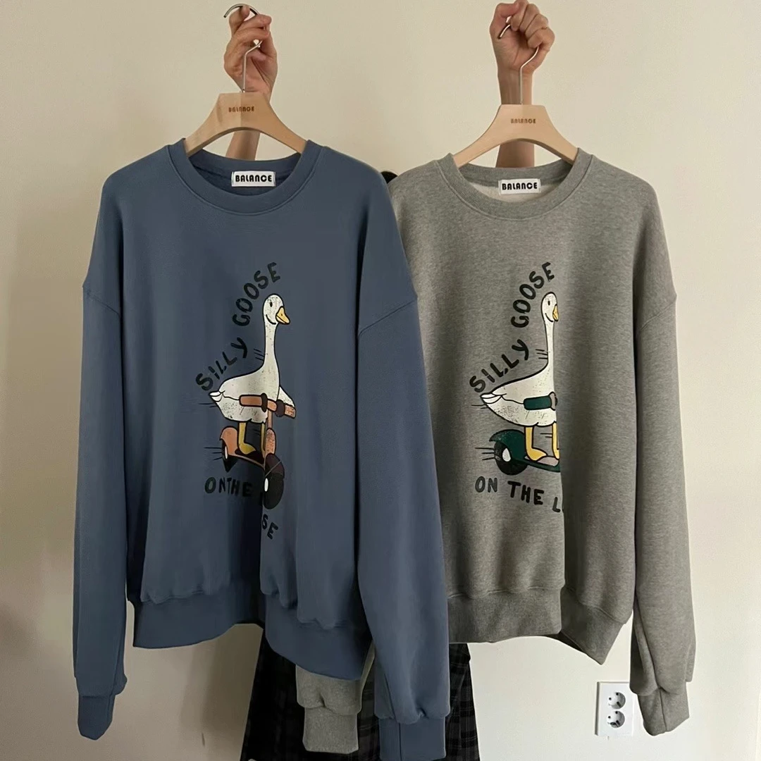 韩国东大门正品代购，BL大鹅加绒套头卫衣（bu tui bu huan）