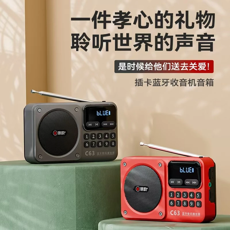 M便携式收音机蓝牙音响U盘TF内存卡FM广播数字选曲内置充电电池