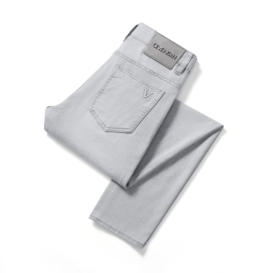 春夏轻薄牛仔裤裤子男士直筒休闲夏季薄款修身春夏百搭牛仔裤弹力