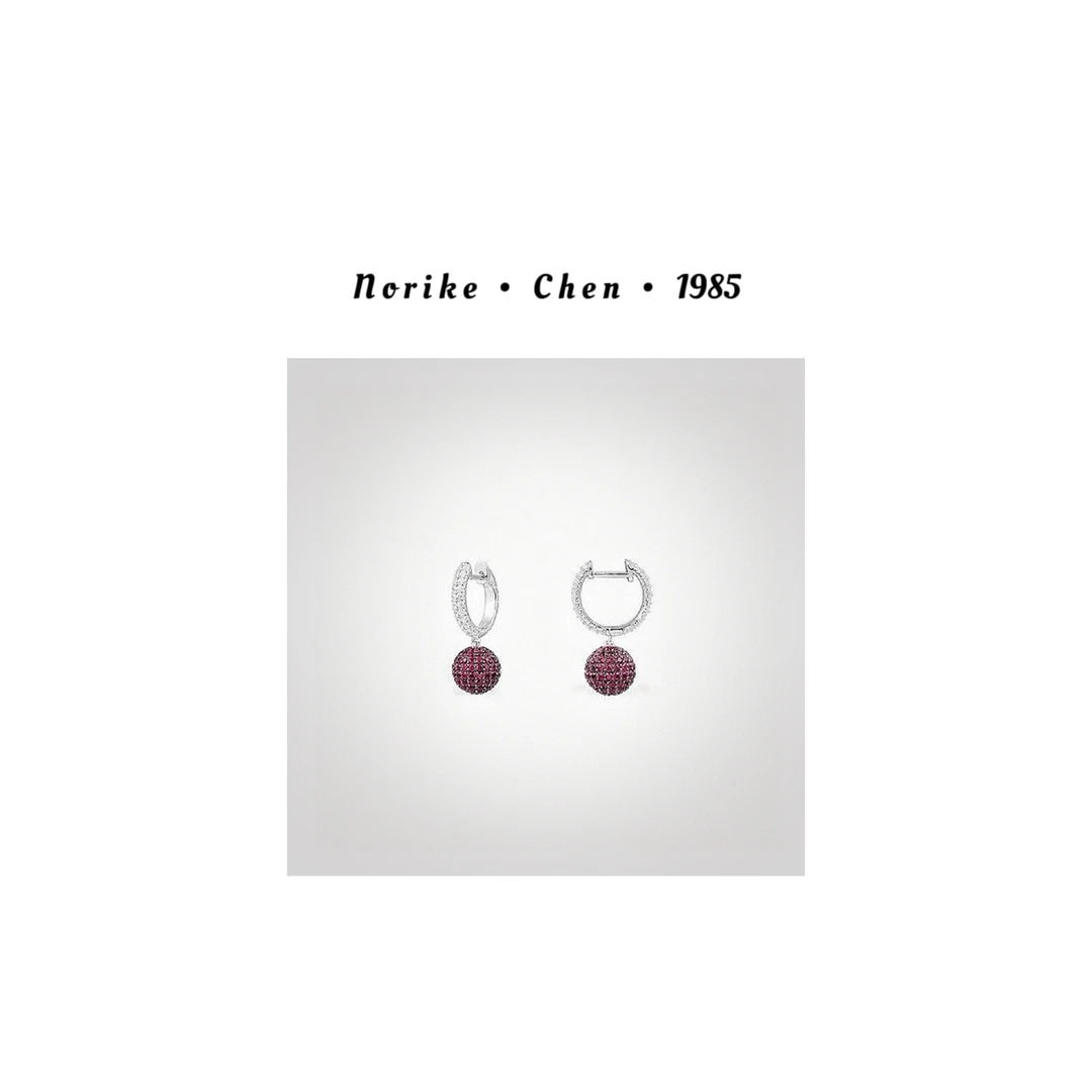 KEDING/刻町 合金合成锆石耳饰 迪斯科圆圈耳环AM12274