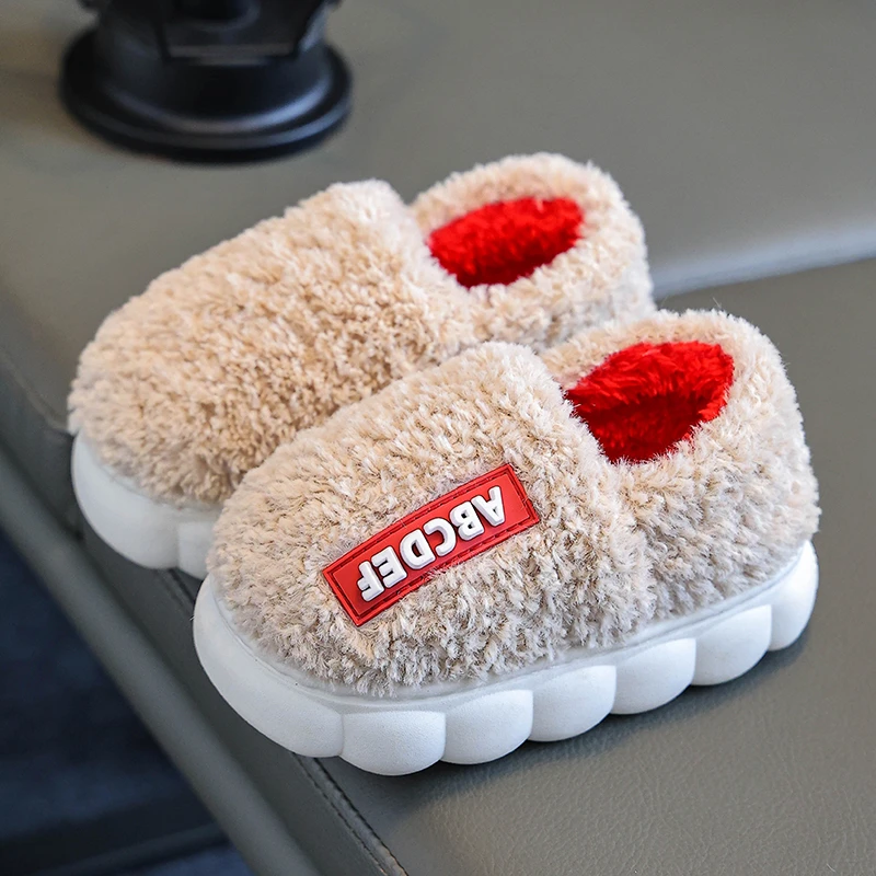 儿童棉拖鞋男女童冬季保暖防滑居家毛拖小孩厚底舒适宝宝棉拖鞋