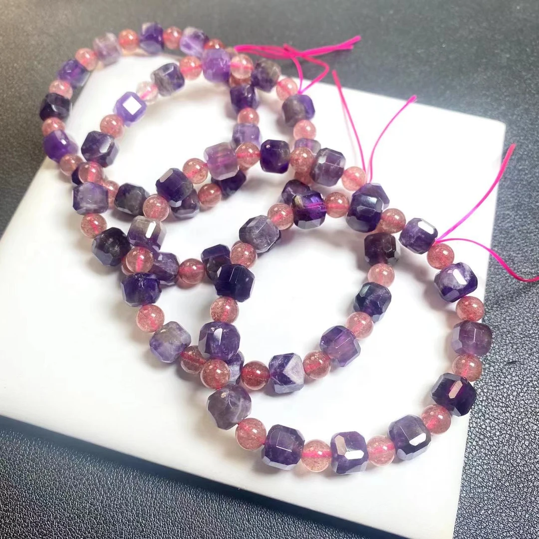 天然梦幻紫超单圈手串8mm（多样性发一）