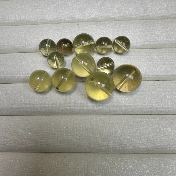 柠檬单株diy半成品黄色黄水晶水晶单珠水晶散珠黄水晶单珠珠宝