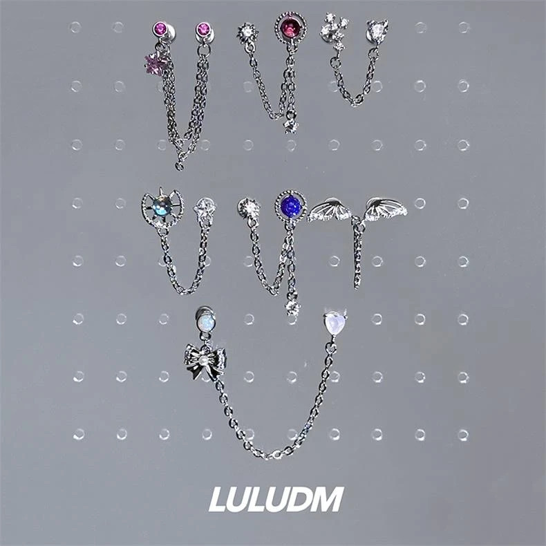 钛钢耳饰 双耳洞福音丨LULUDM双耳洞医用钛钢耳蜗钉女耳饰耳骨钉