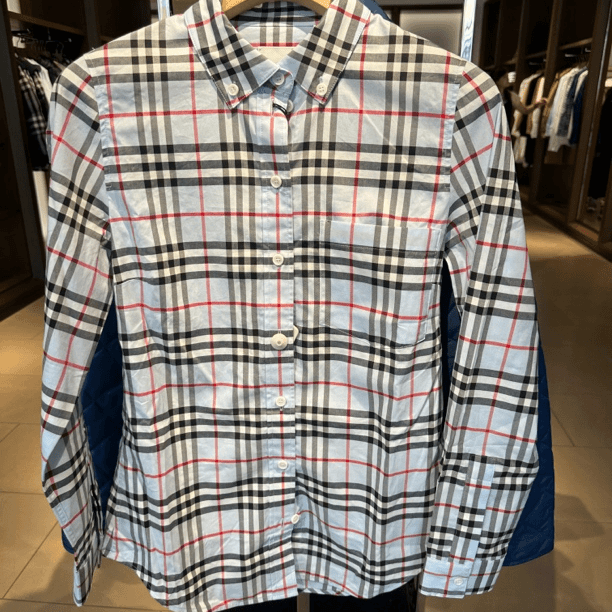 BURBERRYBURBERRY/博柏利 巴宝莉女款蓝色格纹衬衣