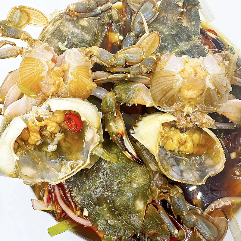 腌制花盖蟹800克/桶呛海蟹生腌酱油蟹丹东梭子蟹即食海鲜冷冻水产
