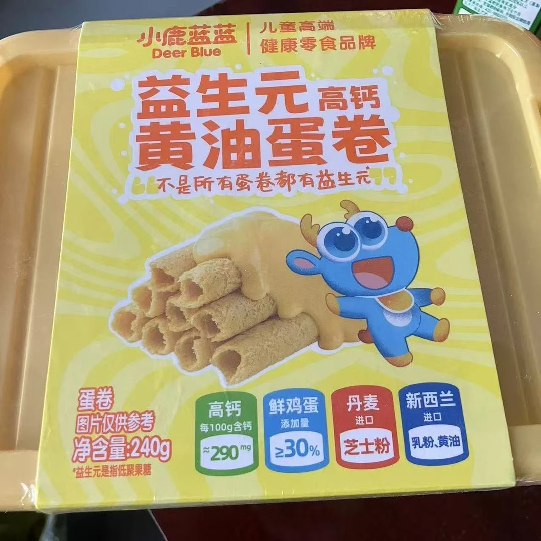 小鹿蓝蓝益生元高钙黄油蛋卷鸡蛋卷手工酥卷健康休闲儿童零食