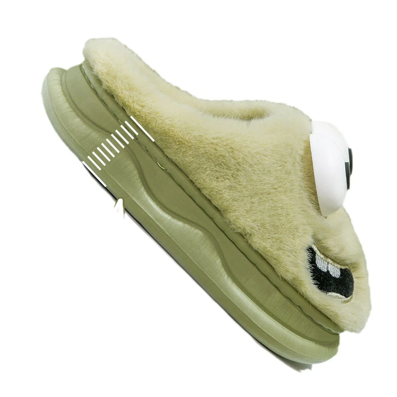 大眼狗棉拖鞋女秋冬季外穿包头可爱卡通拖鞋居家室内防滑棉拖鞋男