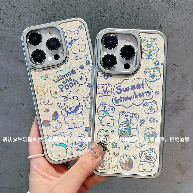 电镀烫金皮纹适用苹果16/iPhone/华为荣耀/oppo/vivo/小米手机壳