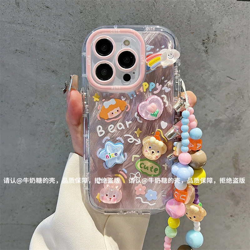 羽纱奶油壳适用苹果16iPhone/华为荣耀/OPPO/VIVO/小米手机壳防摔