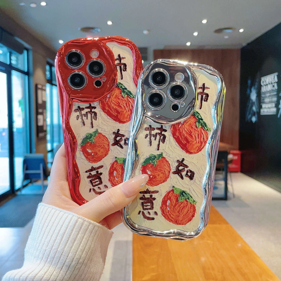 电镀曲边纹适用苹果15/iPhone/华为荣耀/oppo/vivo/小米手机壳潮