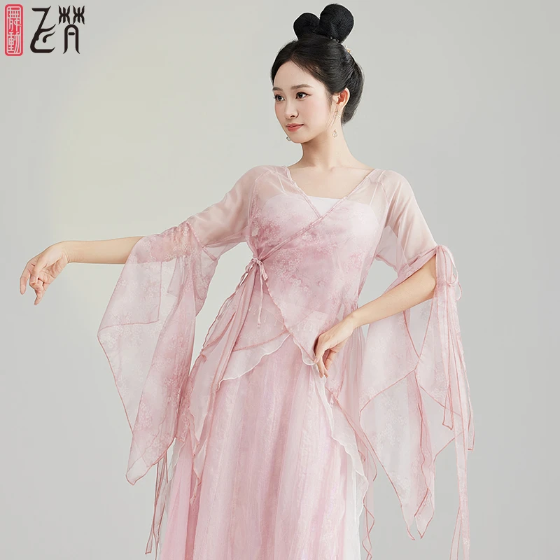 古典舞蹈服女飘逸古典舞服装中国舞服纱衣身韵练功风表演上衣