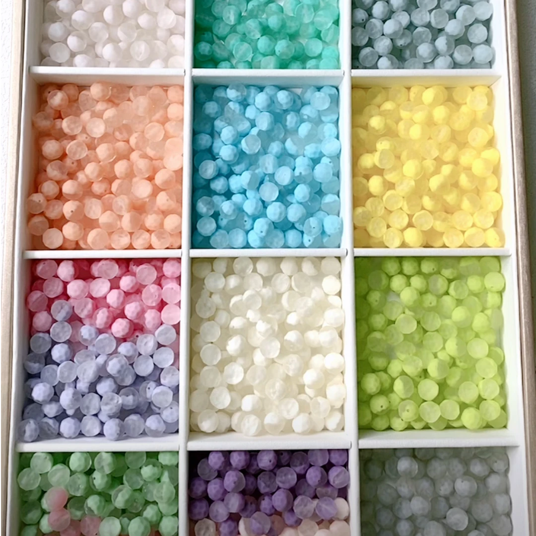 DIY饰品配饰 韩国胶定制珠 坑坑洼洼隔珠 通孔散珠手作材料