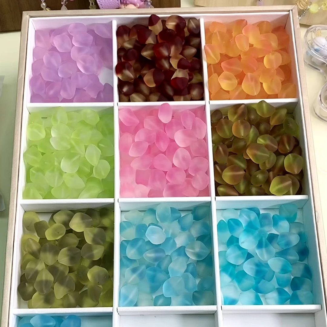 DIY饰品配饰 韩国胶定制珠 磨砂异形双色石头 通孔散珠手作材料