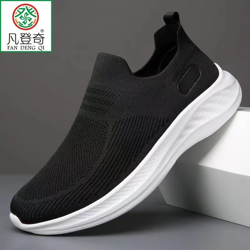 老北京布鞋男款夏季网面透气一脚蹬运动鞋百搭软底轻便防滑爸爸鞋