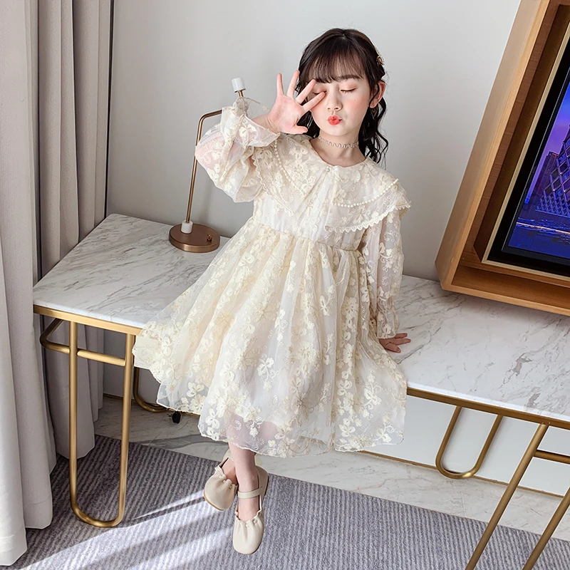女童中大童春秋2025新款韩版蓬蓬纱裙子儿童装网红秋装洋气公主裙