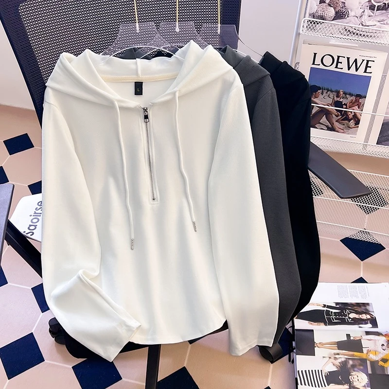 2025大码胖MM女装春秋 新款显瘦连帽卫衣长袖百搭上衣