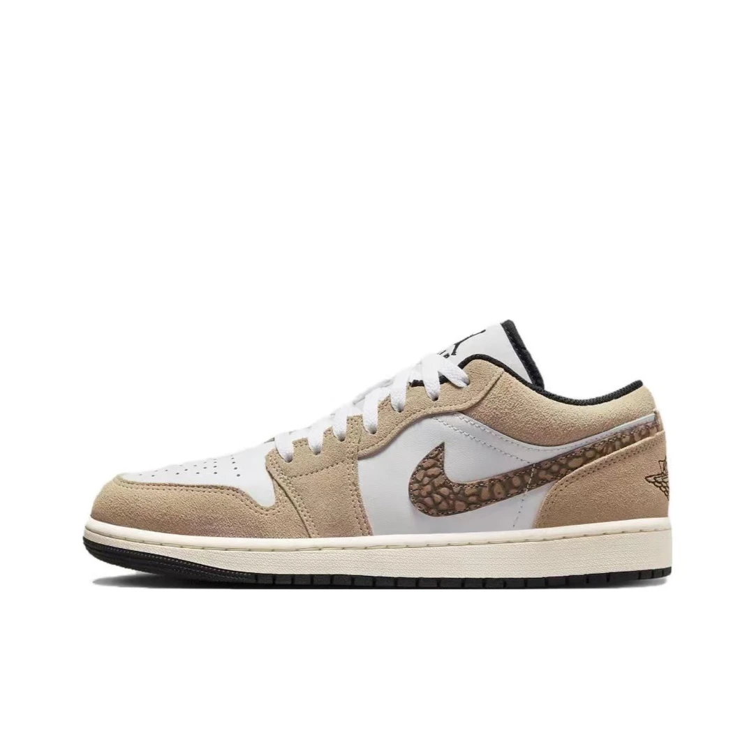 Nike/耐克Air Jordan 1 Low AJ白棕男子复古休闲篮球鞋DZ4130-201