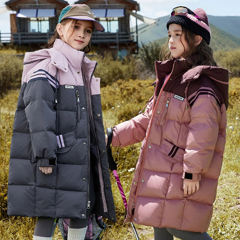 儿童羽绒服女童冬2024新款洋气中大童冬季中长款加厚三防女孩外套