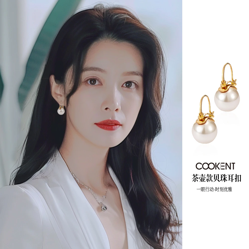 925银耳饰 茶壶猫金色耳款耳环耳扣爆款网红款时尚百搭耳坠