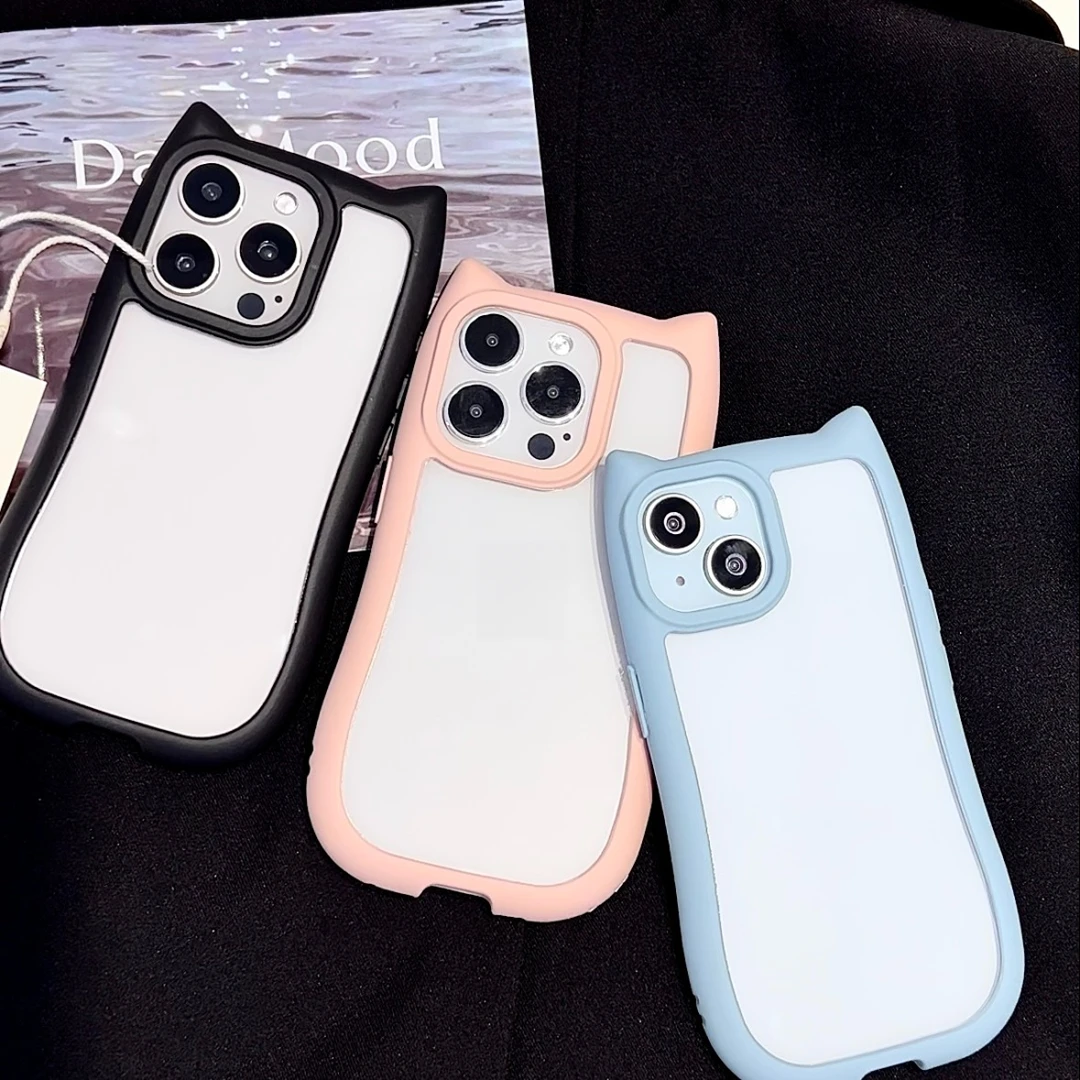 有范壳小众可爱猫耳适用iPhone14promax手机壳苹果15/13/11防摔12