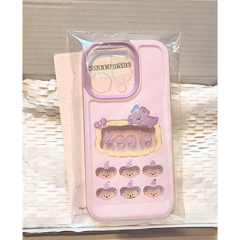 这家壳卡通紫色考拉适用iPhone15苹果13手机壳14华为vivo小米oppo