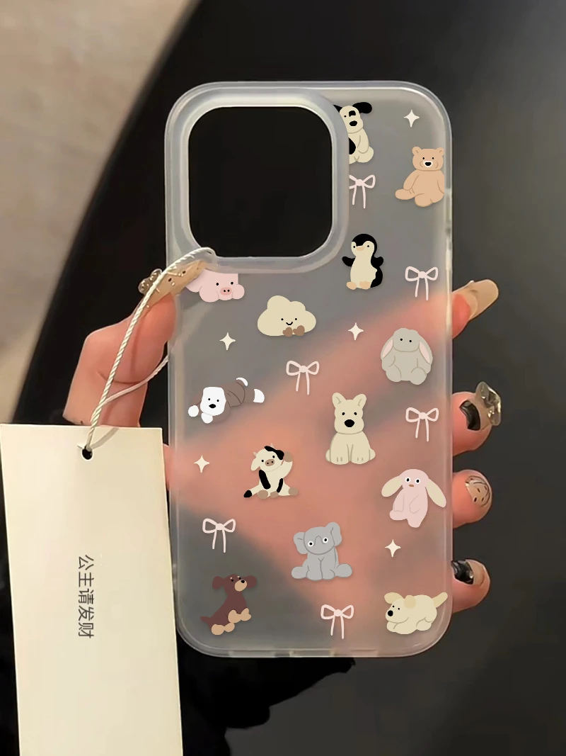 ins可爱小动物iPhone13/14promax苹果15手机壳11磨砂壳12软壳XSXR