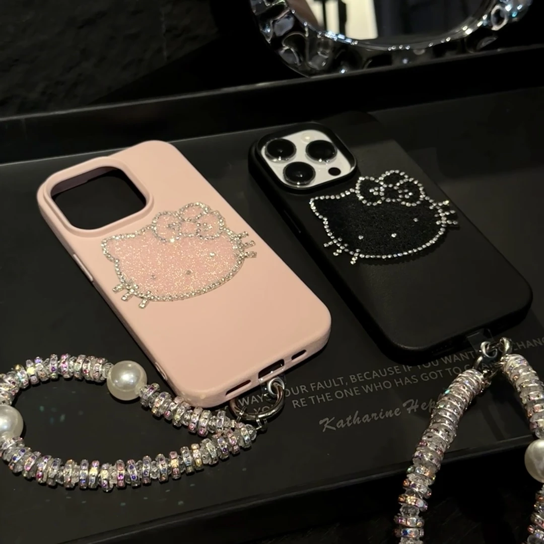 高级爆闪凯蒂适用于苹果16手机壳iPhone15promax挂绳14/12创意13