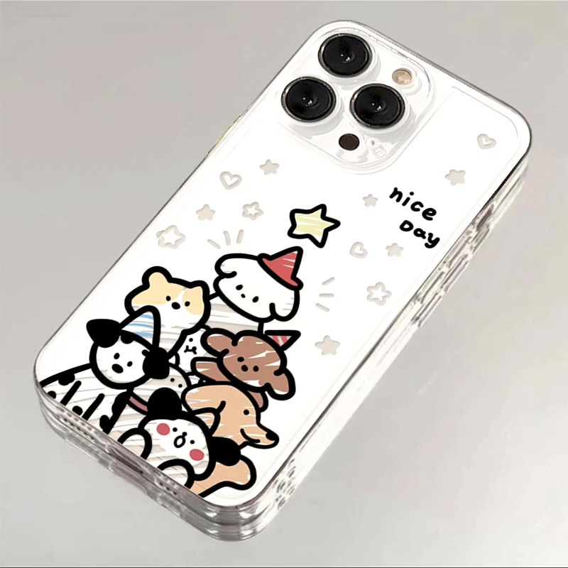 ins圣诞小狗iPhone15手机壳14卡通13/12软11苹果OPPO华为VIVO小米