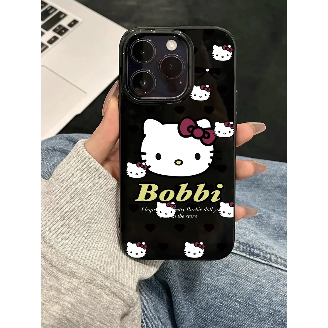 ins卡通凯蒂猫iPhone14苹果15promax手机壳13/11亮面12软壳XSXR女