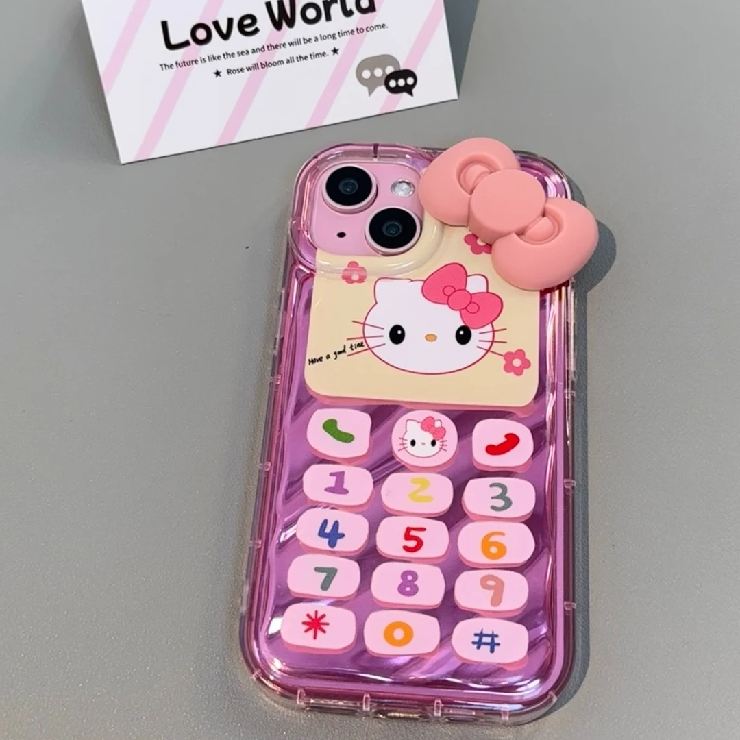 有范壳立体蝴蝶结KT猫适用iPhone15promax苹果14/13手机壳11女12