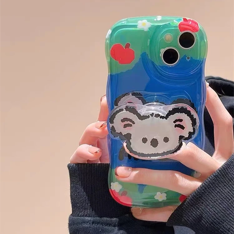 韩系卡通考拉支架14promax苹果XR 12手机壳iphone13/11气垫XS/8P